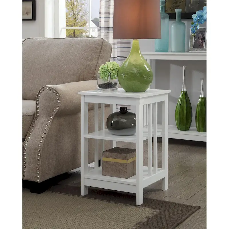 Mission End Table with Shelves