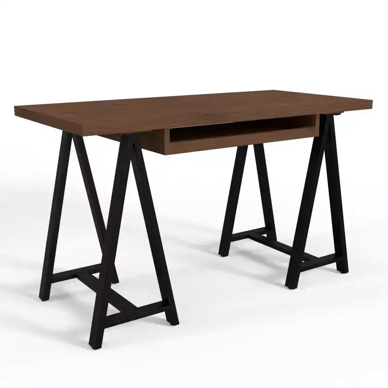 HomeStock 34 in.H Beige Color Wood Composite Computer Desks