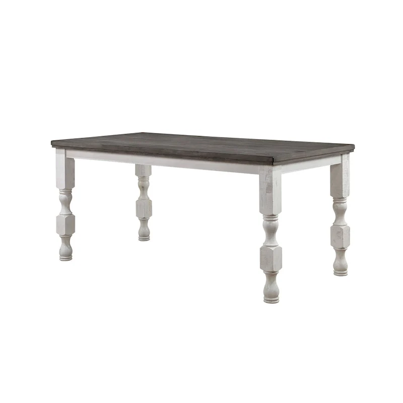 Rustic Antique White 79-Inch Counter Height Dining Table