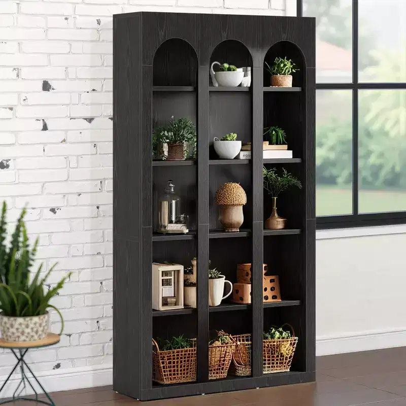 MAYEERTY Freestanding Retro Bookcase for Office Living Room Bedroom Library