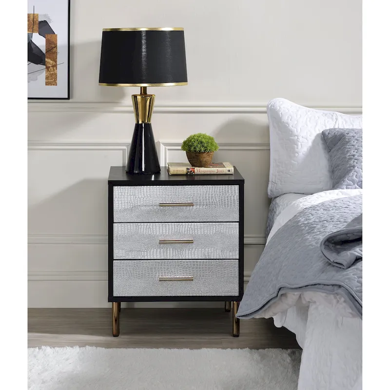 3-Drawer Solid Wood Bachelors Chest, Storage Cabinet with Solid Wood Handle for Bedroom, Living Room