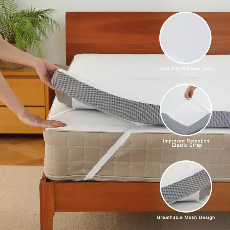 Belffin Memory Foam Mattress Topper King Size, Bed Mattress Topper Waterproof for Body Support & Pressure Relief, with Removable Cover