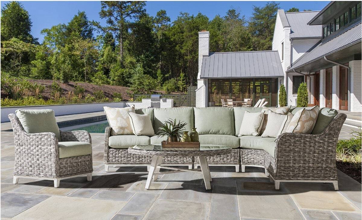 Outdoor Patio Wicker Lounge Sofa with Cushions All-Weather Gray
