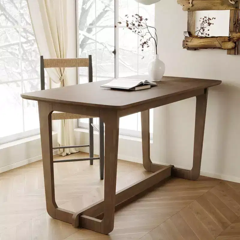 Famapy Classic Utility Rubber Wood Desk with Spacious Surface,Rustic Farmhouse Style Table,Versatile Home Table,Durable for Living Room/Study/Bedroom