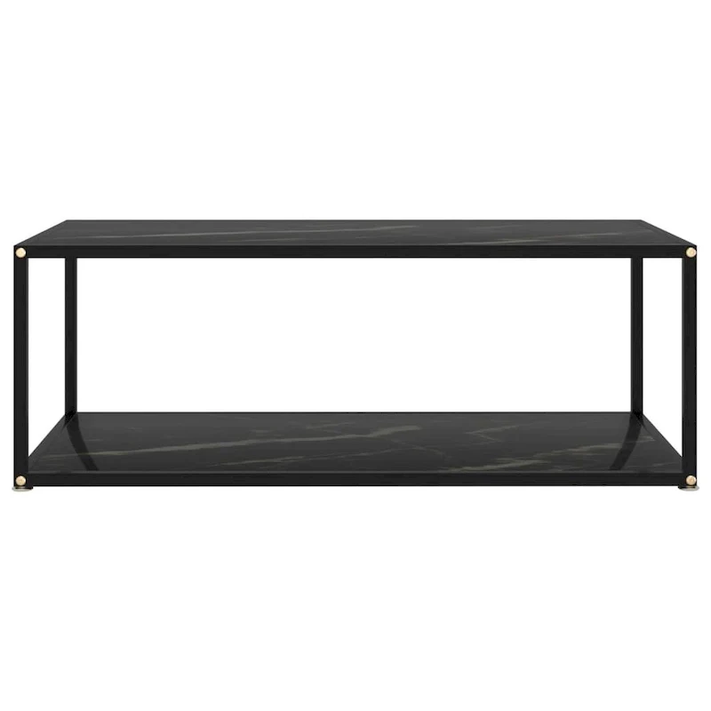 Coffee Table Black 39.4x19.7x13.8 Tempered Glass
