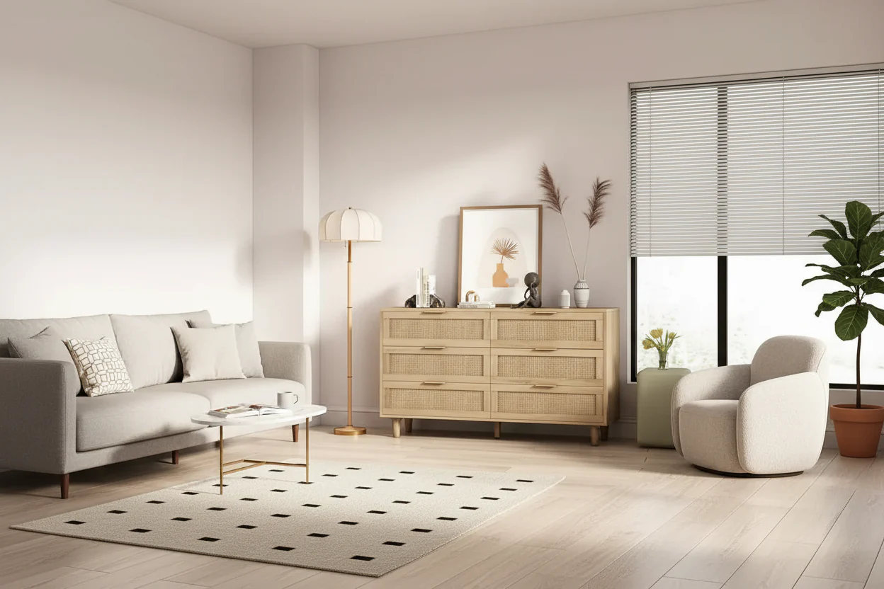 51.18L 6-Drawers Rattan Cabinet